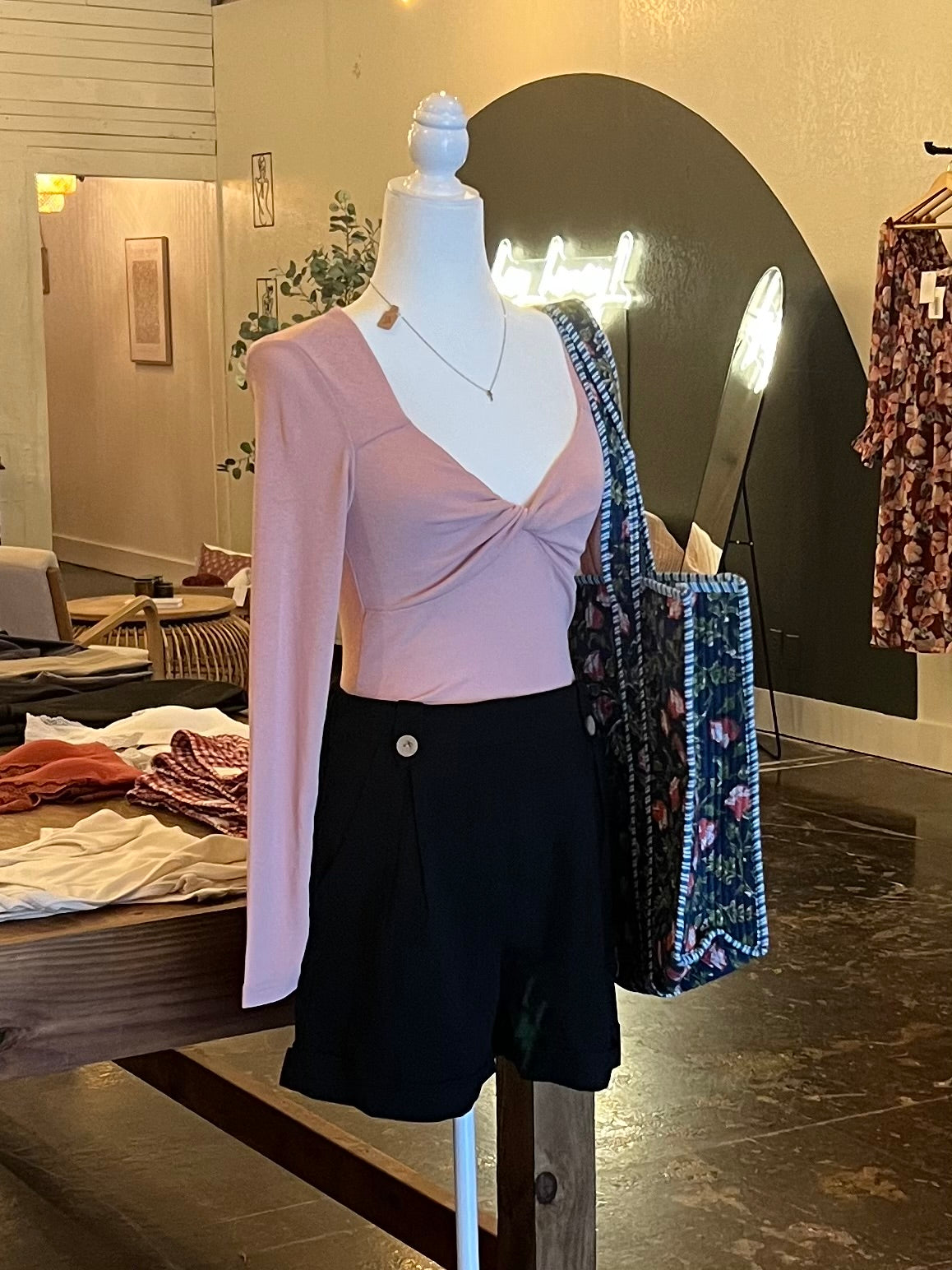 Long Sleeve Twisted Front Shirt