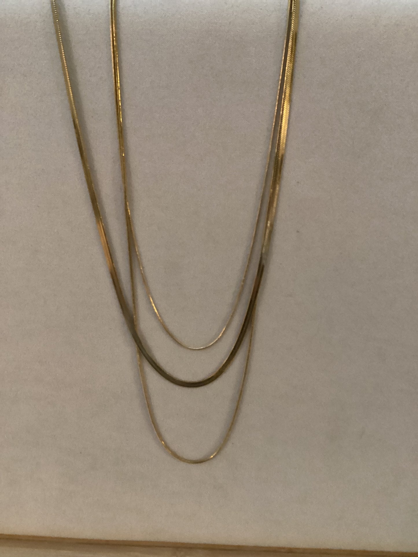 18k G plate 3 snake necklace