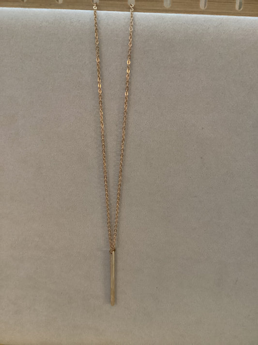 Long gold bar necklace