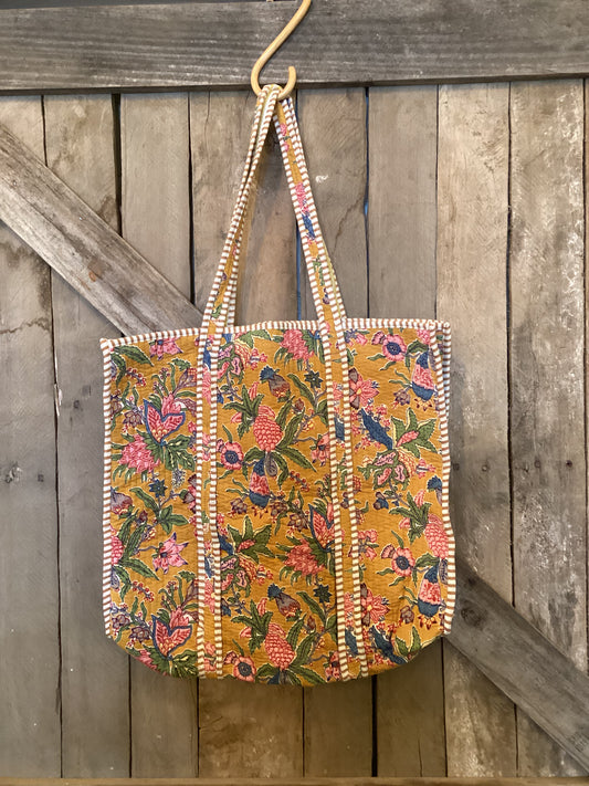 Quilted Indian tote bag