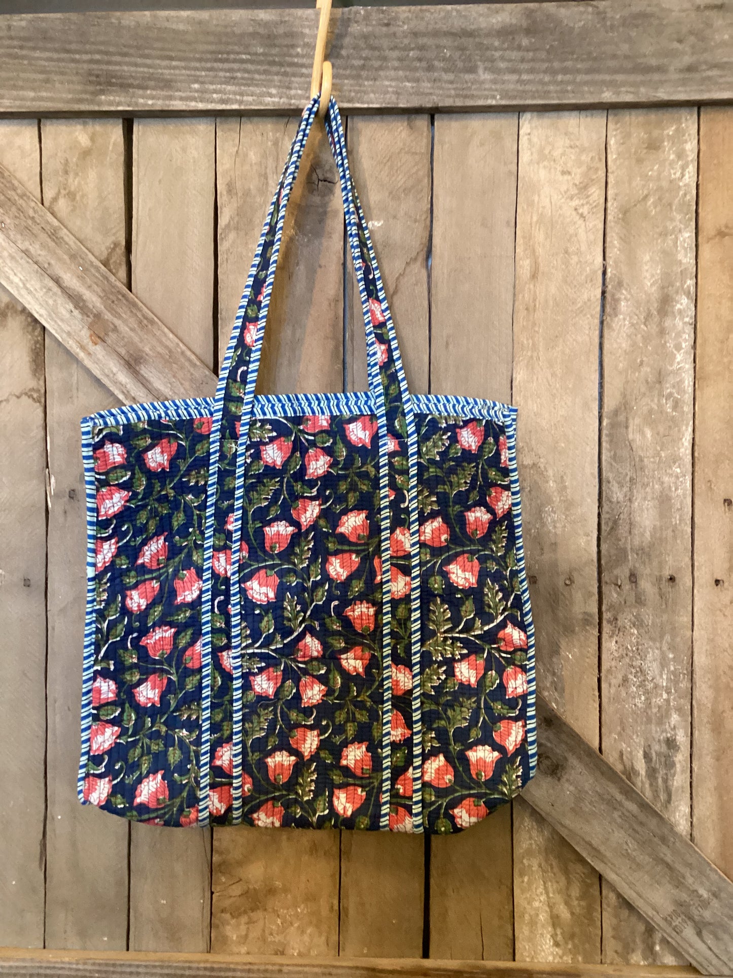 Quilted Indian tote bag