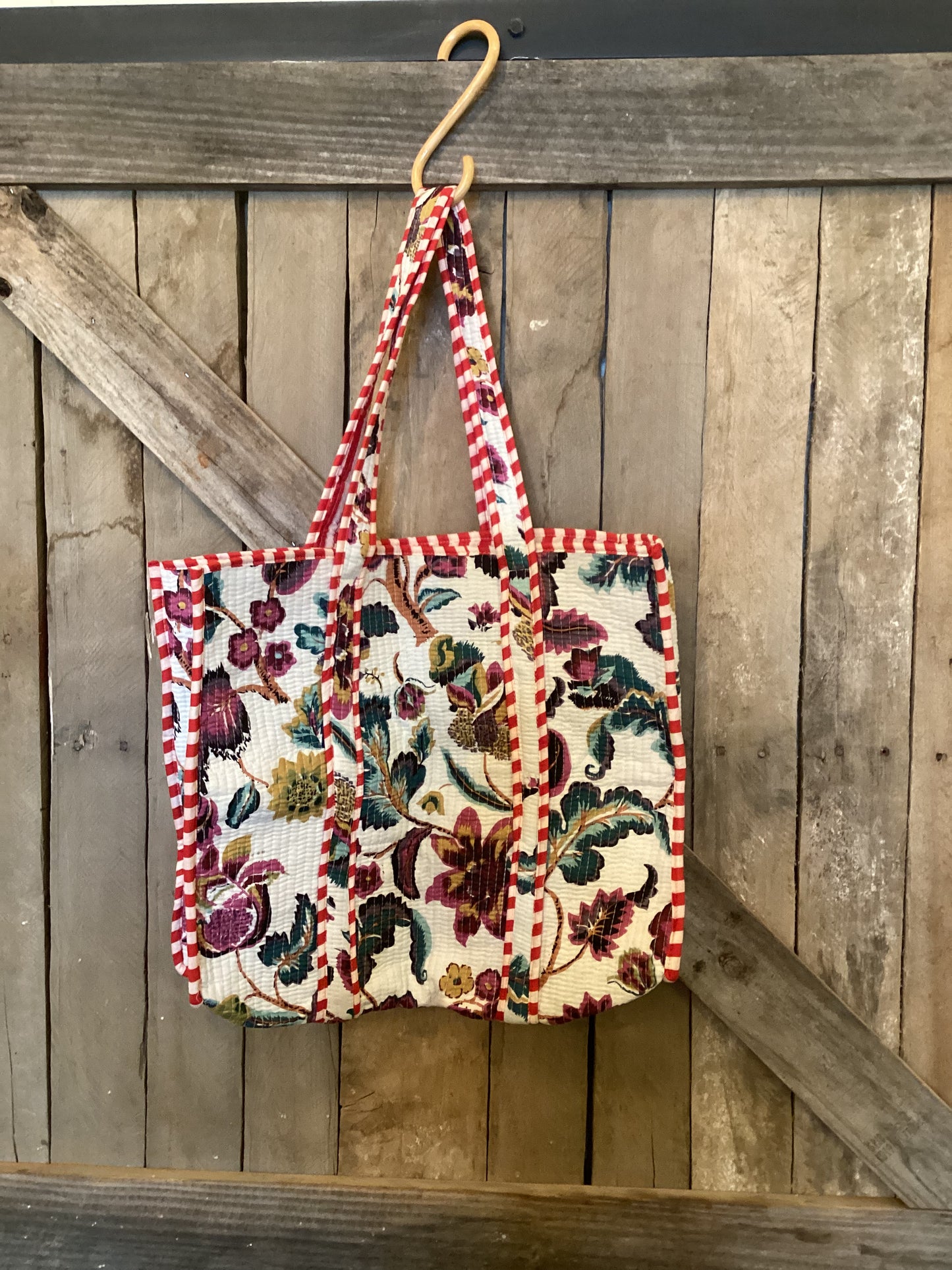 Quilted Indian tote bag